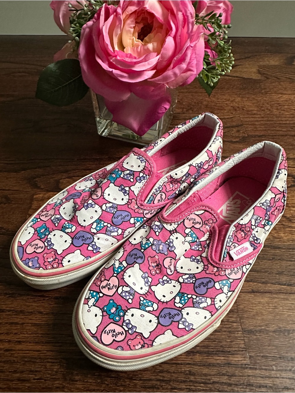 Vans Hello Kitty slip ons, size 5.5M/7W